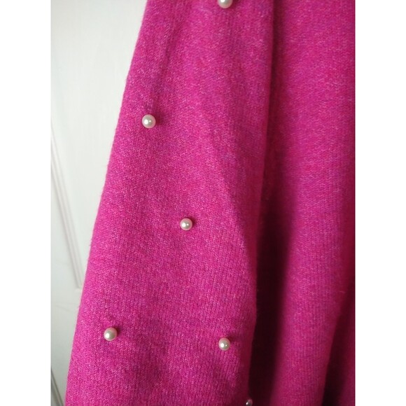 Ce Ce Woman M Pink Sweater Pullover Balloon Pearl Accent LS Office Workwear Soft - Picture 4 of 9